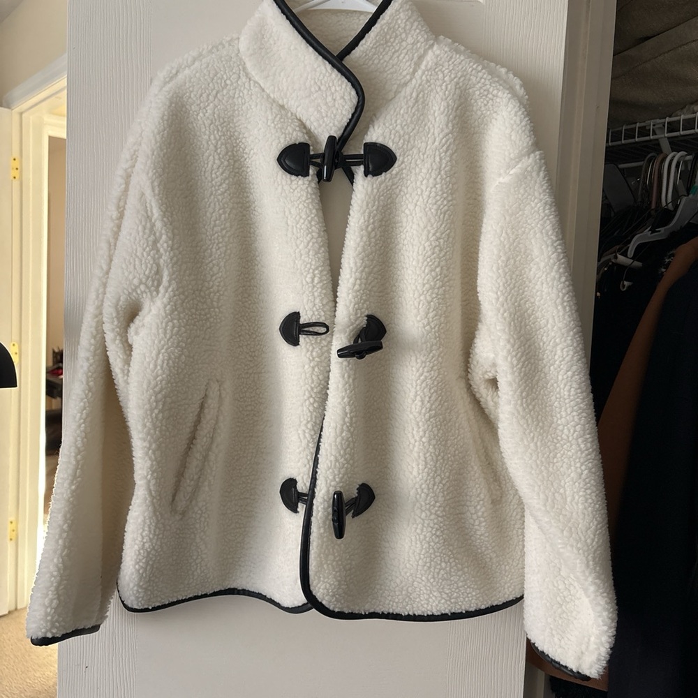 White Sherpa Toggle Jacket